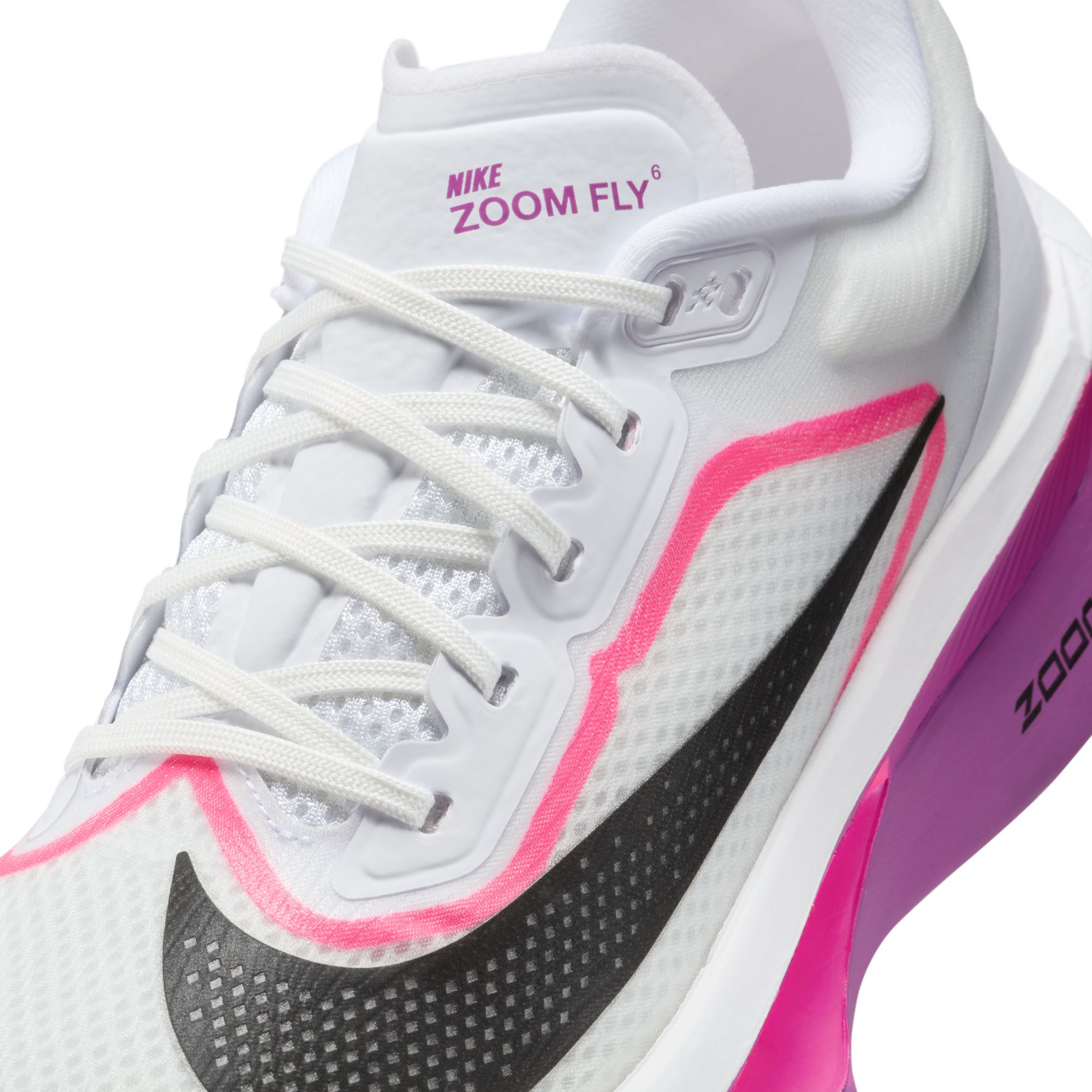 Nike Women's Nike Zoom Fly 6 White/Black/Vivid Grape/Hyper Pink