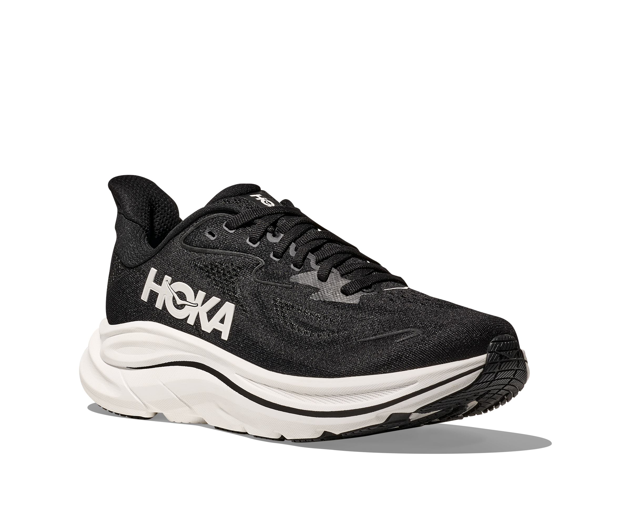 Hoka Men's Clifton 10 (Extra Wide) Black / White