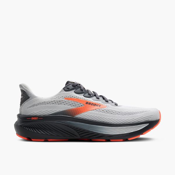 Brooks Men's Ghost 17 (Extra Wide) Oyster Mushroom/Orange/Ebony