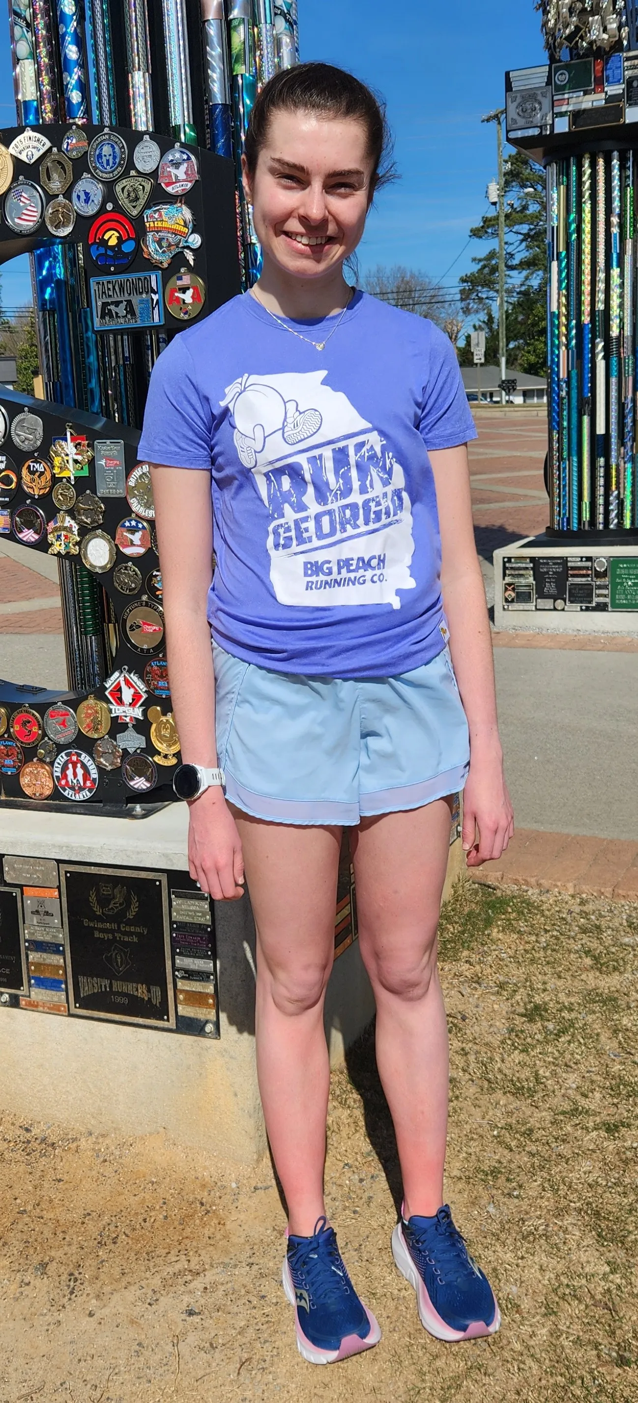 Big Peach Running Women's RUN GEORGIA Short Sleeve Periwinkle